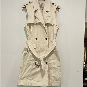 Banana Republic Cream Sleeveless Midi Dress